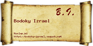 Bodoky Izrael névjegykártya